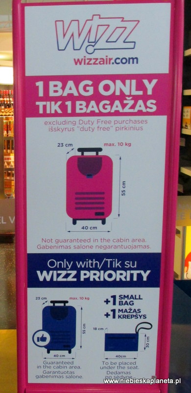 Plecak na bagaż podręczny w wizzair