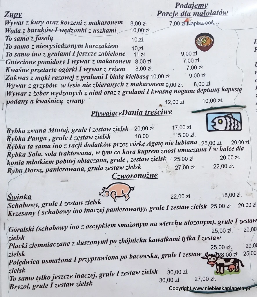 U Marzannny Zakopane cennik