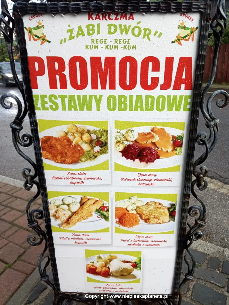 Zakopane Żabi Dwór Menu Obiady