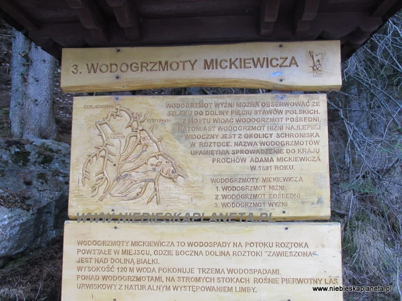 Tablica Informacyjna - Wodogrzmoty Mickiewicza Wodogrzmoty Mickiewicza